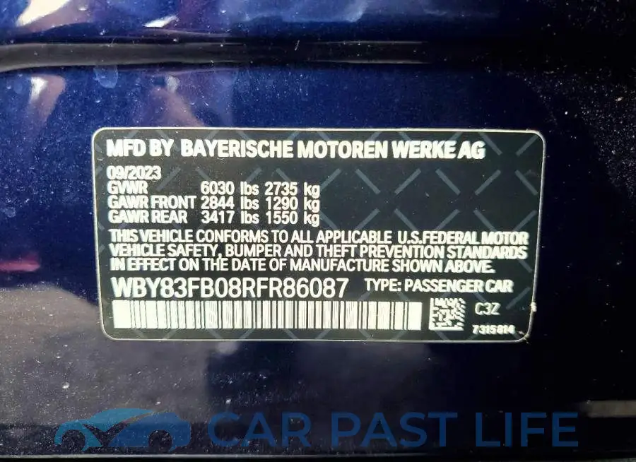 WBY83FB08RFR86087# 12