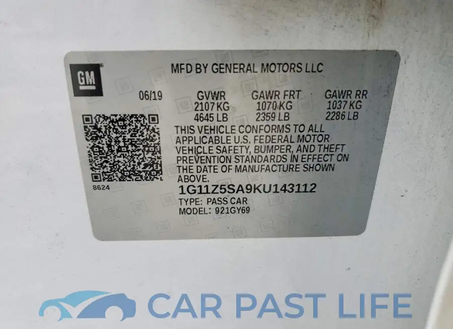 1G11Z5SA9KU143112# 12