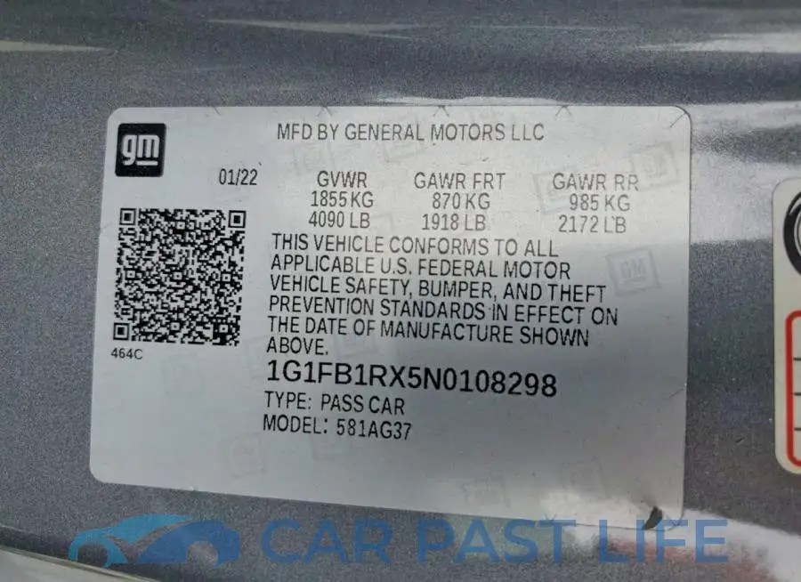 1G1FB1RX5N0108298# 12