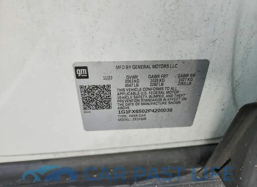 1G1FX6S02P4200038# 12