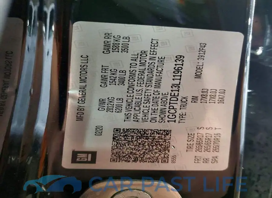 1GCPTDE13L1196139# 12