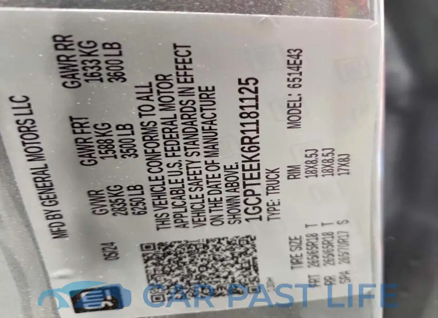 1GCPTEEK6R1181125# 12