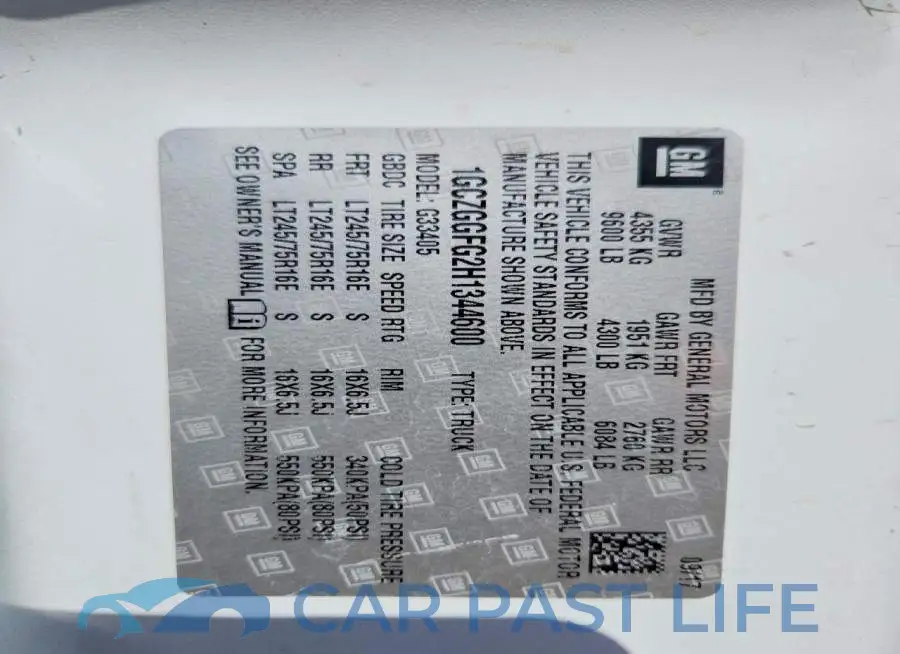1GCZGGFG2H1344600# 12