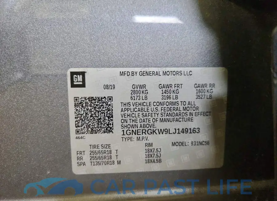 1GNERGKW9LJ149163# 13