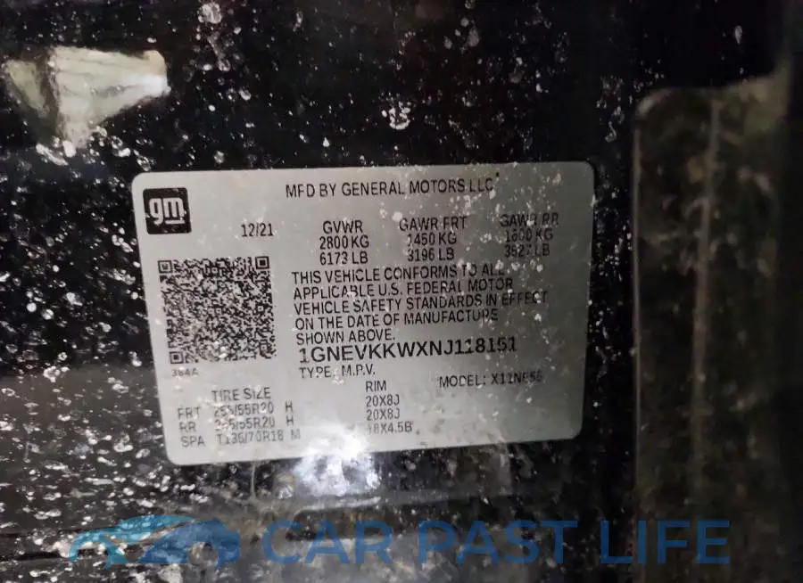 1GNEVKKWXNJ118151# 13
