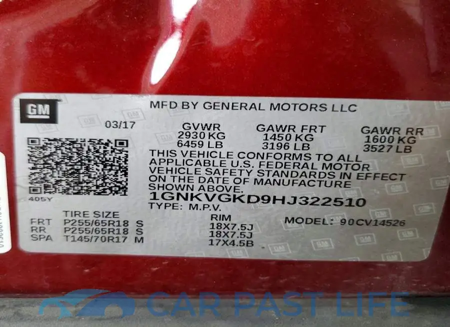 1GNKVGKD9HJ322510# 14