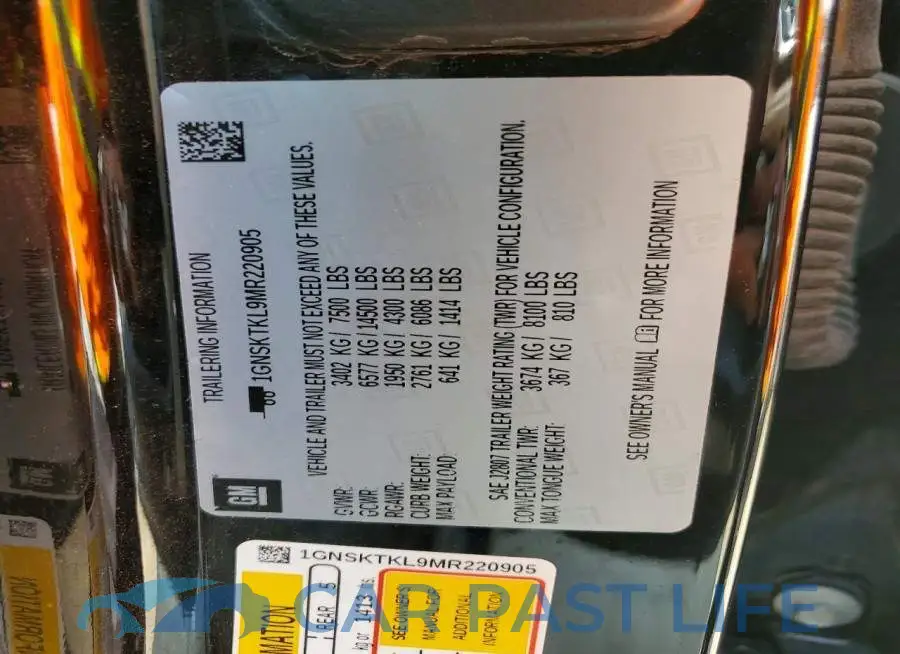 1GNSKTKL9MR220905# 13