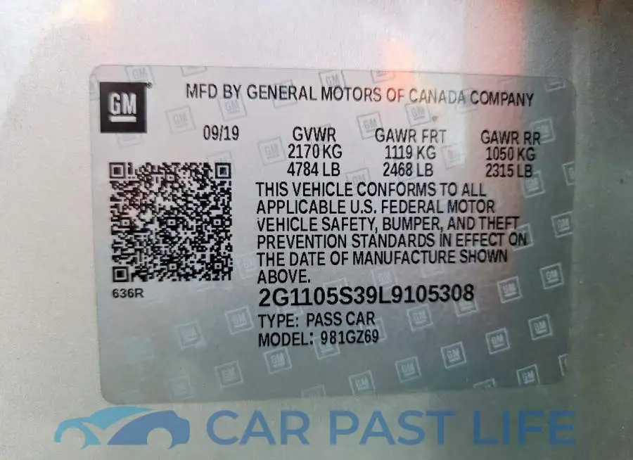 2G1105S39L9105308# 12
