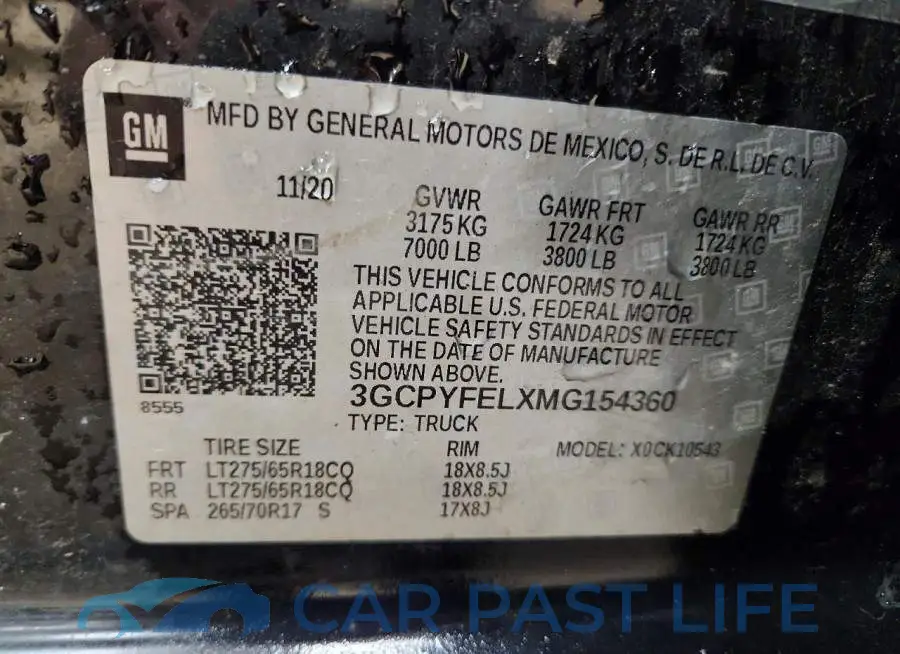 3GCPYFELXMG154360# 12