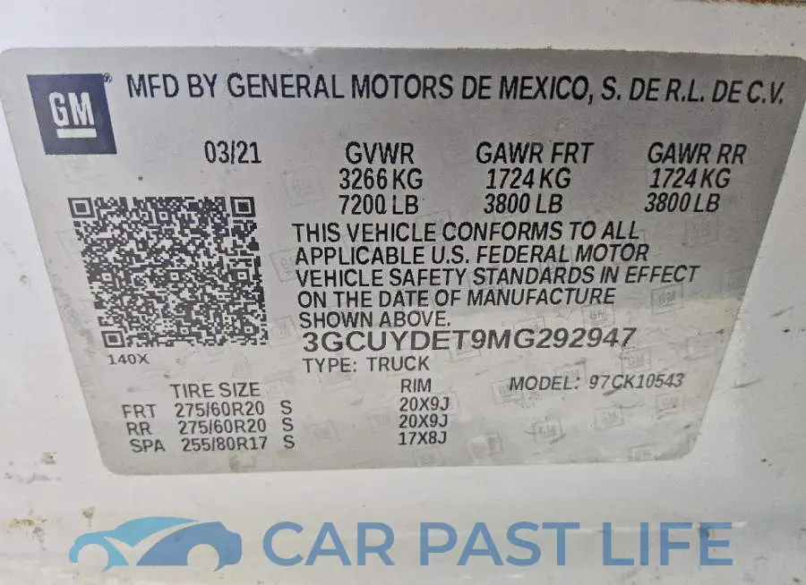 3GCUYDET9MG292947# 12