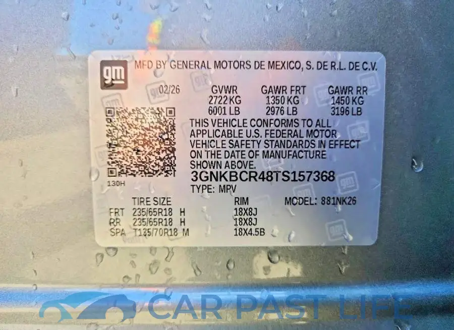 3GNKBCR48TS157368# 14