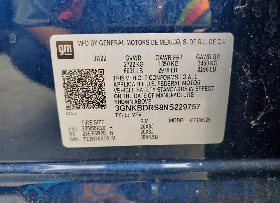 3GNKBDRS8NS229757# 13