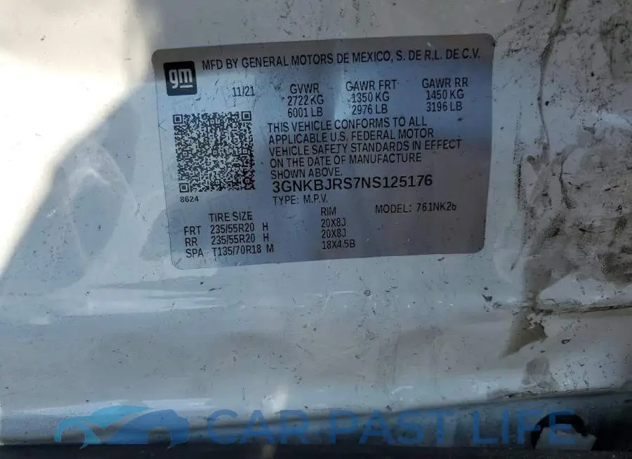 3GNKBJRS7NS125176# 13