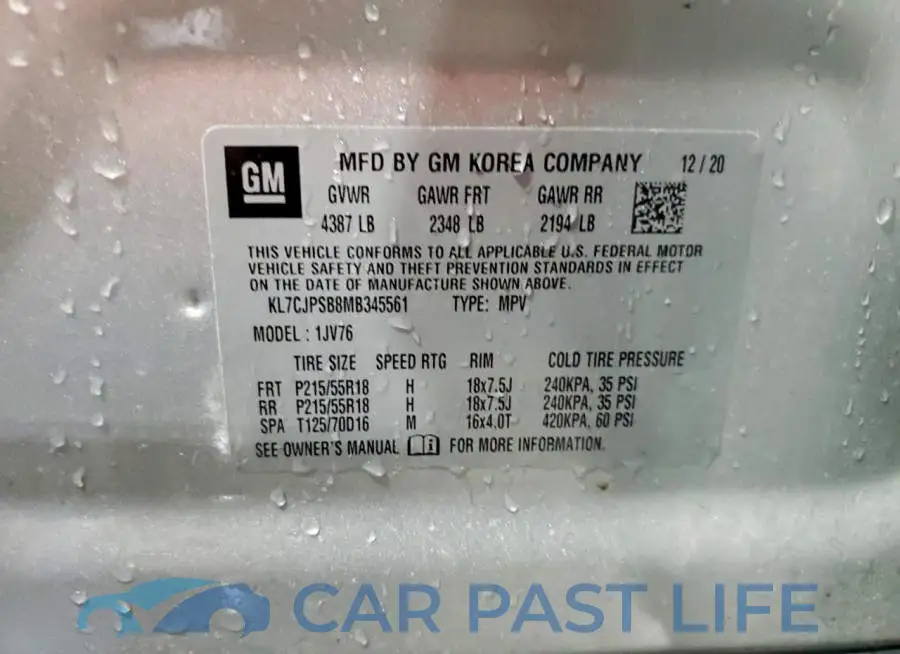 KL7CJPSB8MB345561# 12