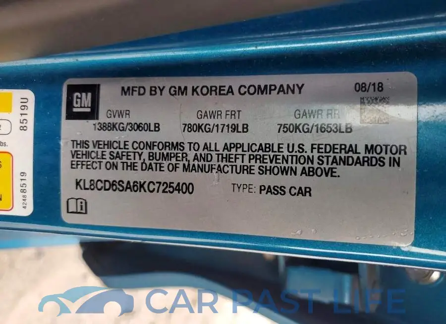 KL8CD6SA6KC725400# 12