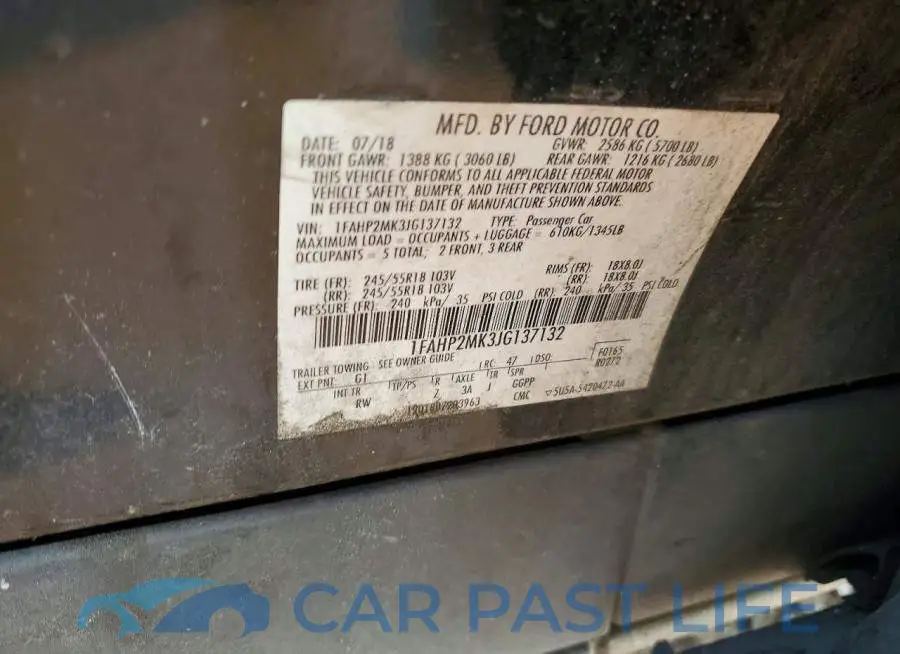 1FAHP2MK3JG137132# 12