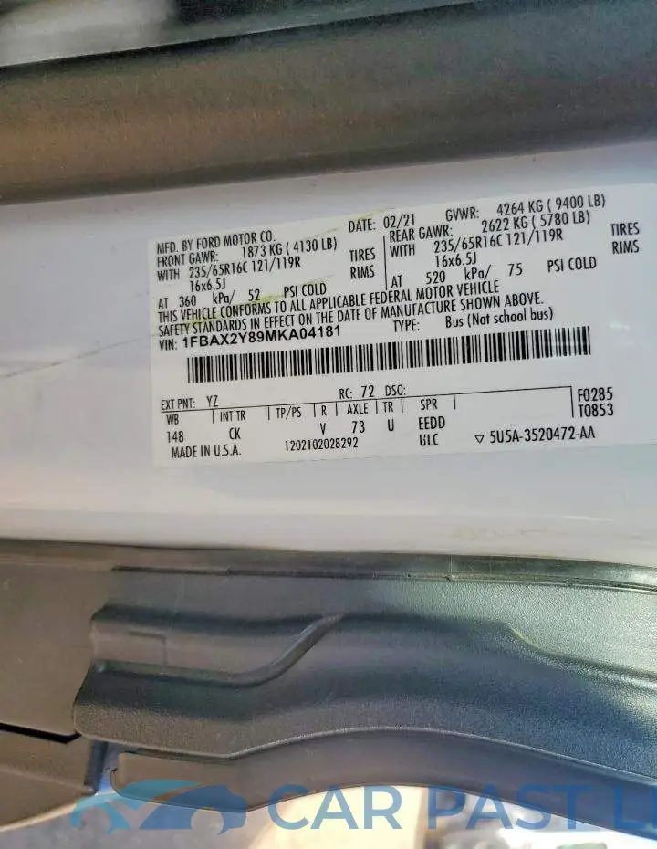 1FBAX2Y89MKA04181# 13