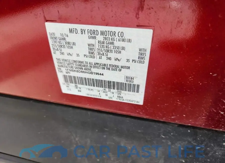 1FM5K8D86HGB19944# 12