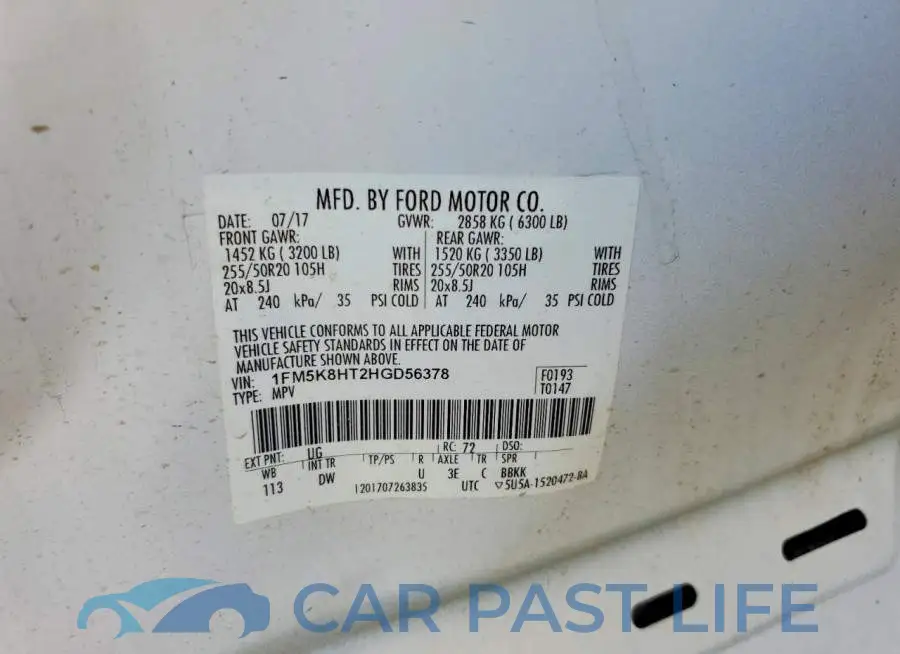 1FM5K8HT2HGD56378# 13