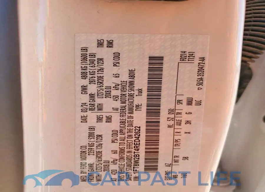 1FT8W2BT4RED42622# 12