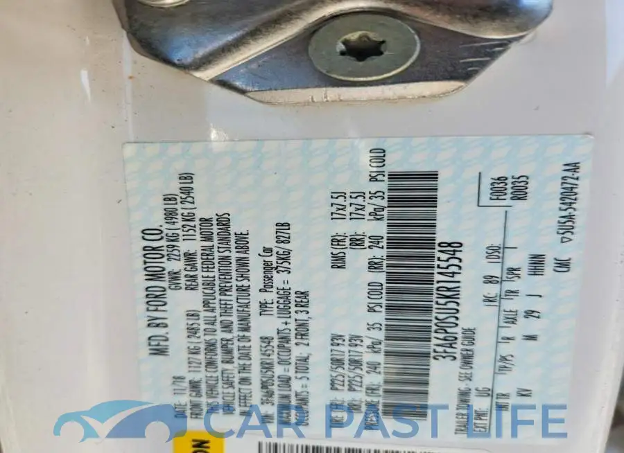 3FA6P0SU5KR145548# 12