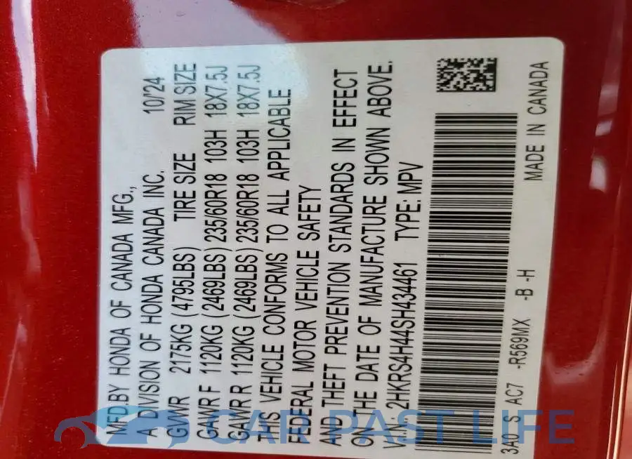 2HKRS4H44SH434461# 12