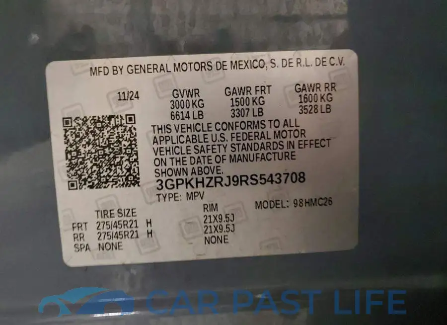 3GPKHZRJ9RS543708# 13