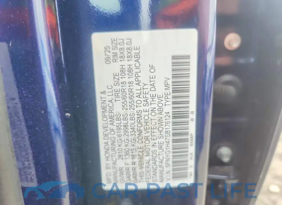 5FNYG1H47SB176124# 14