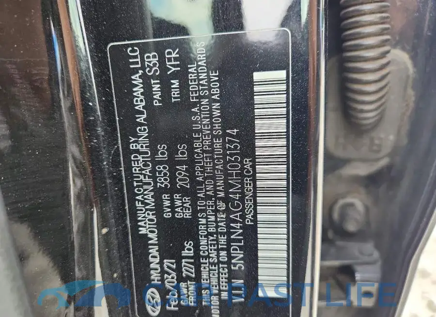 5NPLN4AG4MH031374# 13