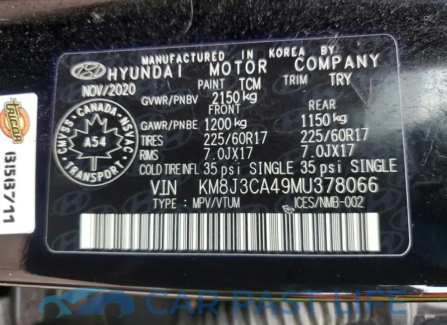 KM8J3CA49MU378066# 13