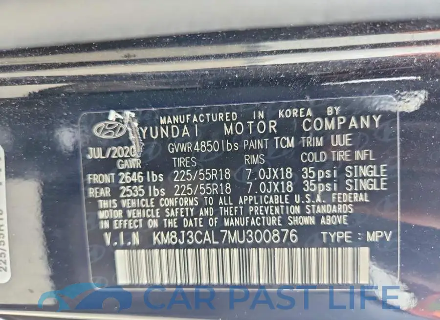 KM8J3CAL7MU300876# 13