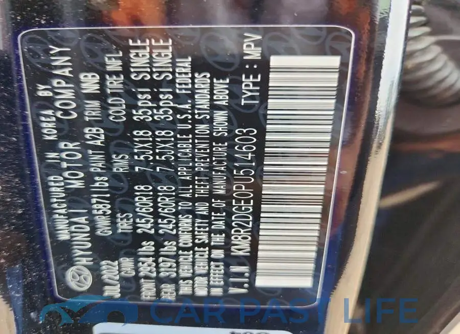 KM8R2DGE0PU514603# 14