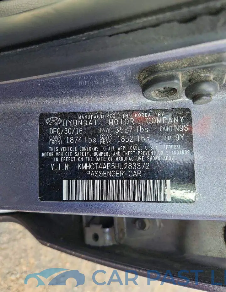 KMHCT4AE5HU283372# 12