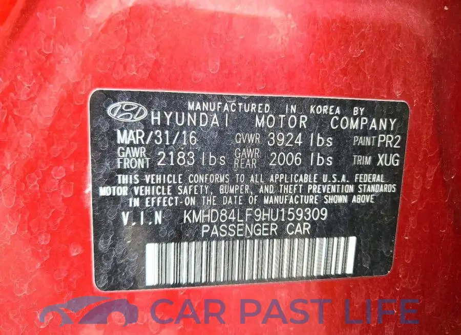 KMHD84LF9HU159309# 12