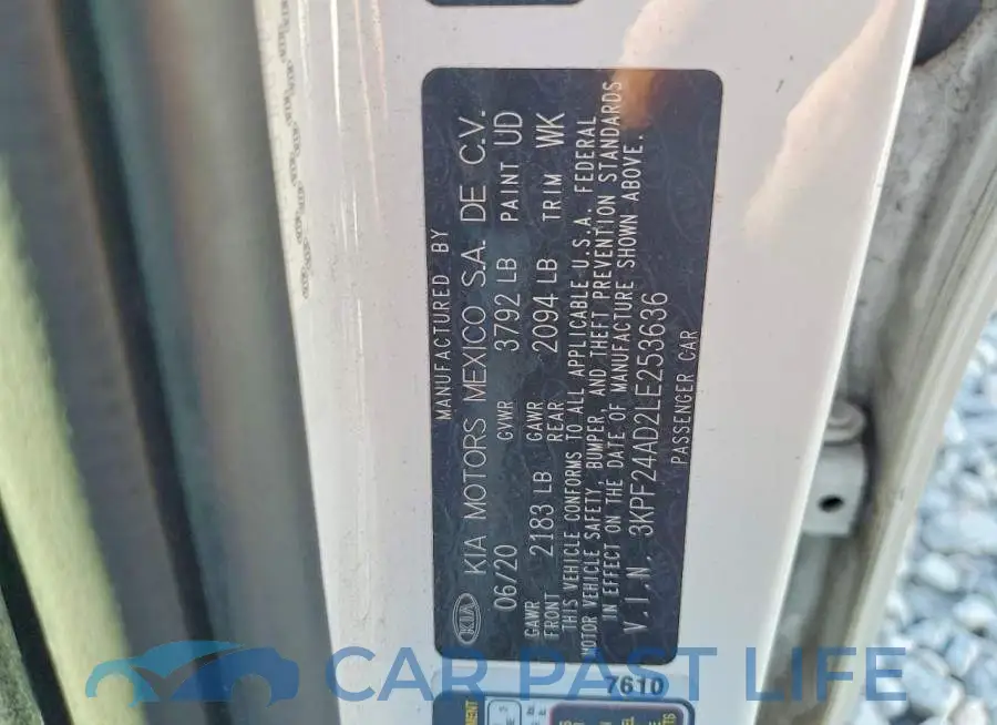3KPF24AD2LE253636# 12