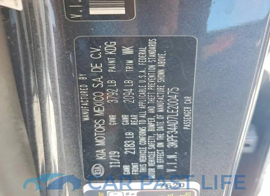 3KPF34AD7LE200475# 13