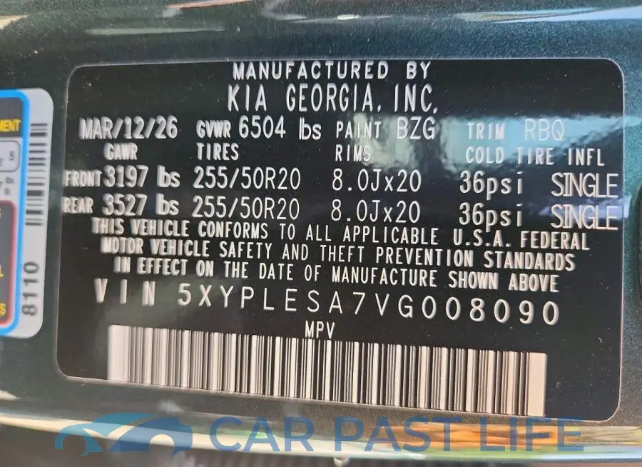 5XYPLESA7VG008090# 14