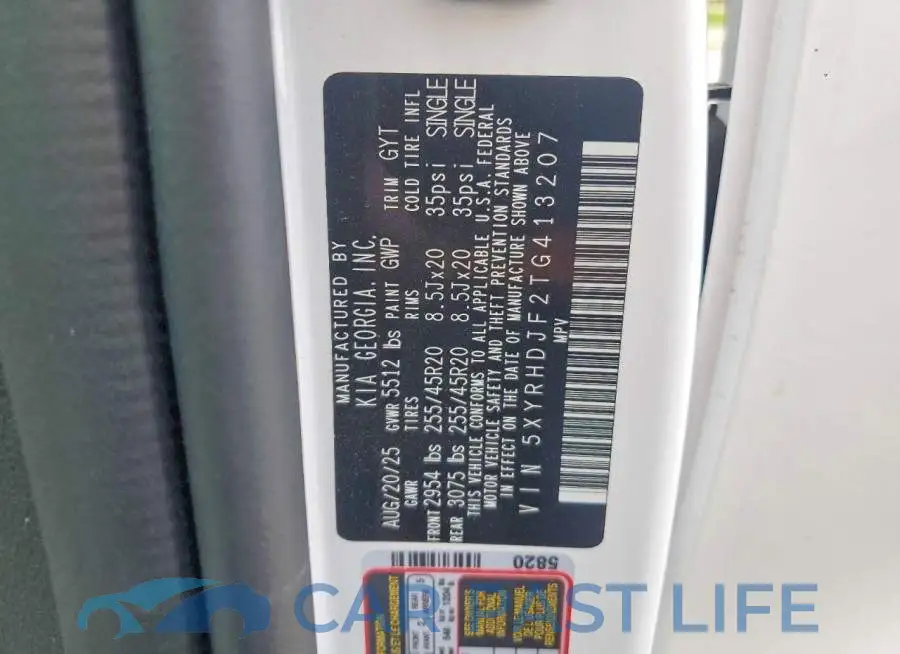 5XYRHDJF2TG413207# 13