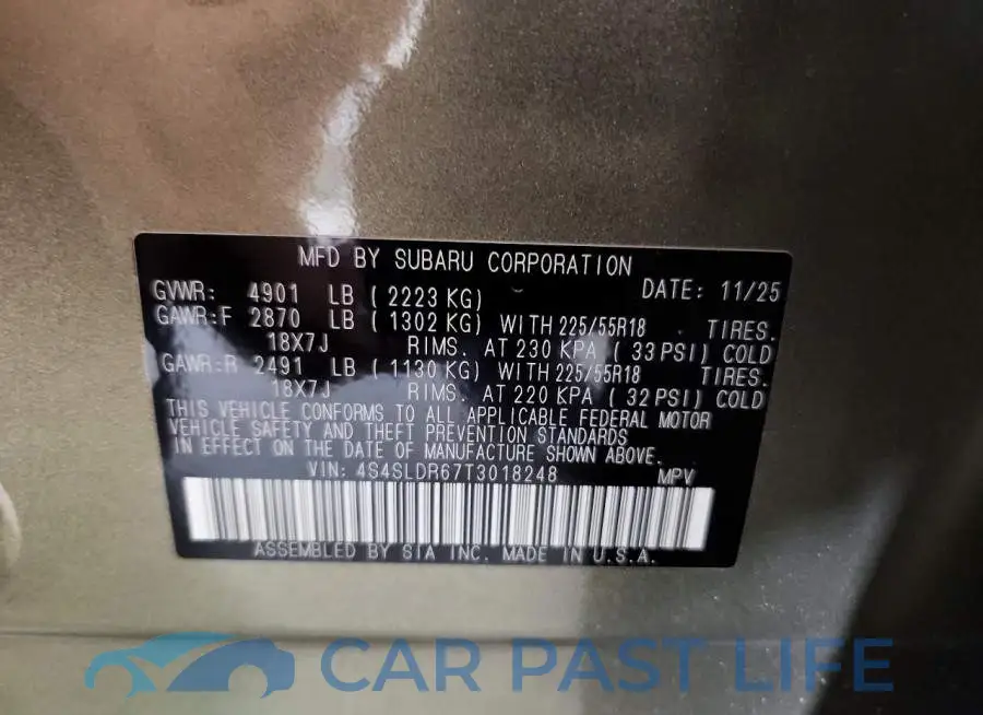 4S4SLDR67T3018248# 13