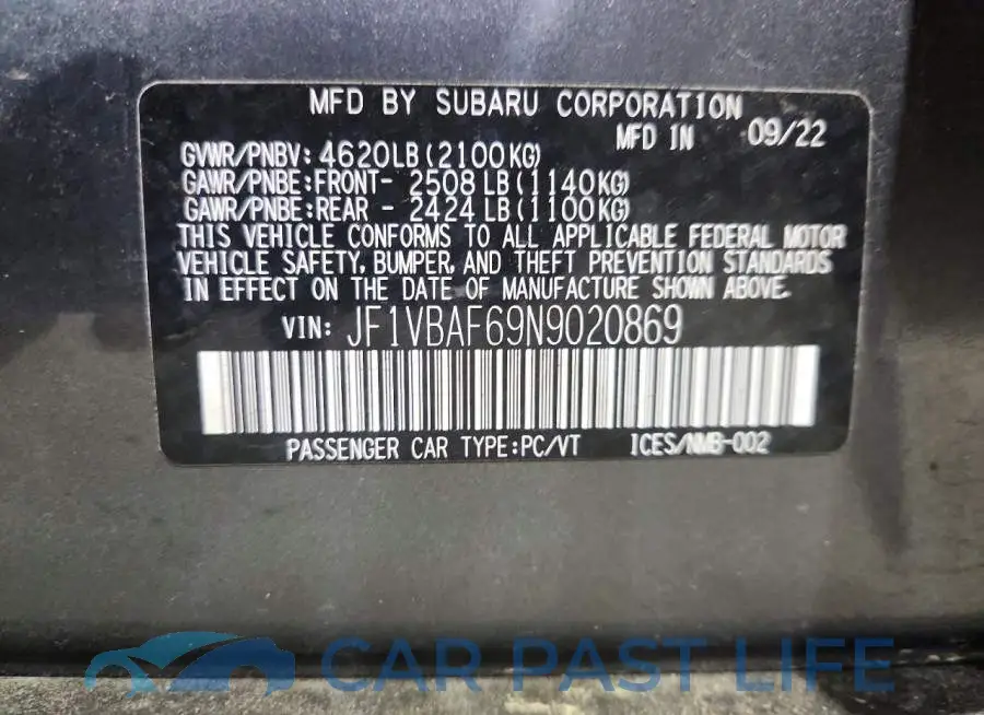 JF1VBAF69N9020869# 12