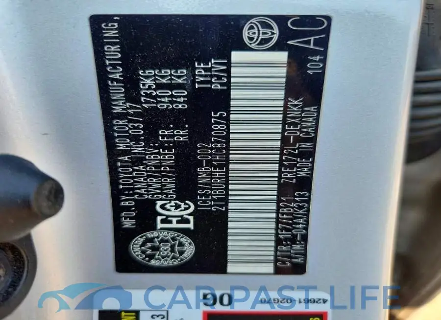 2T1BURHE1HC870875# 12