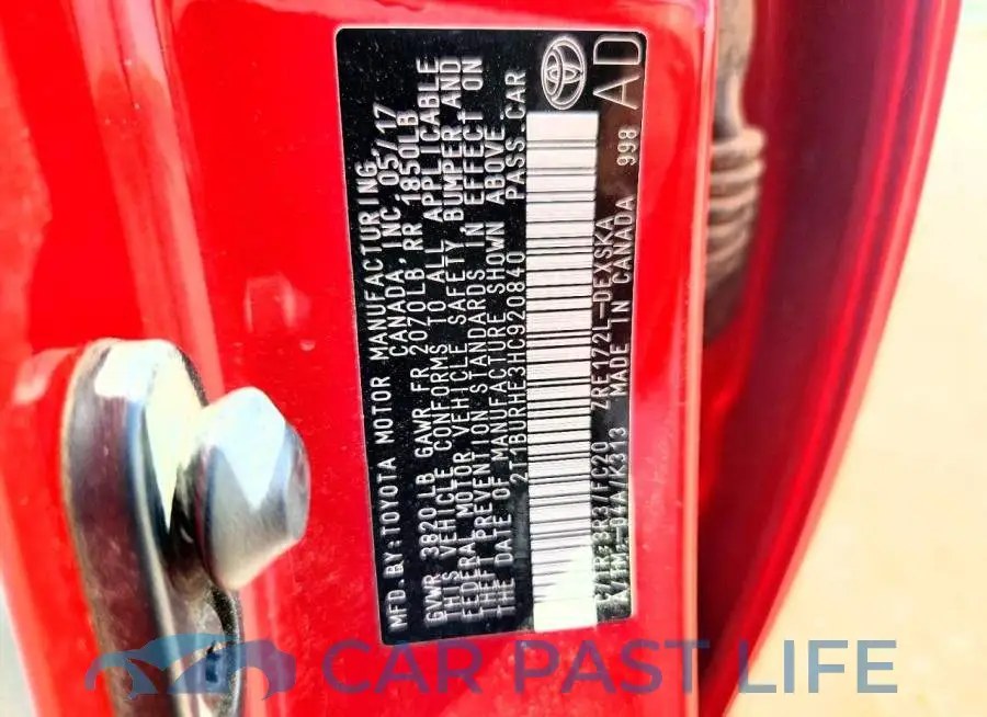 2T1BURHE3HC920840# 13