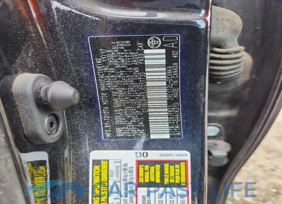 2T1BURHE9JC017730# 12