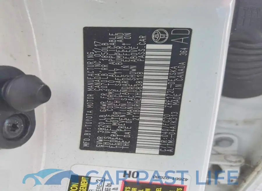 2T1BURHEXHC838118# 12