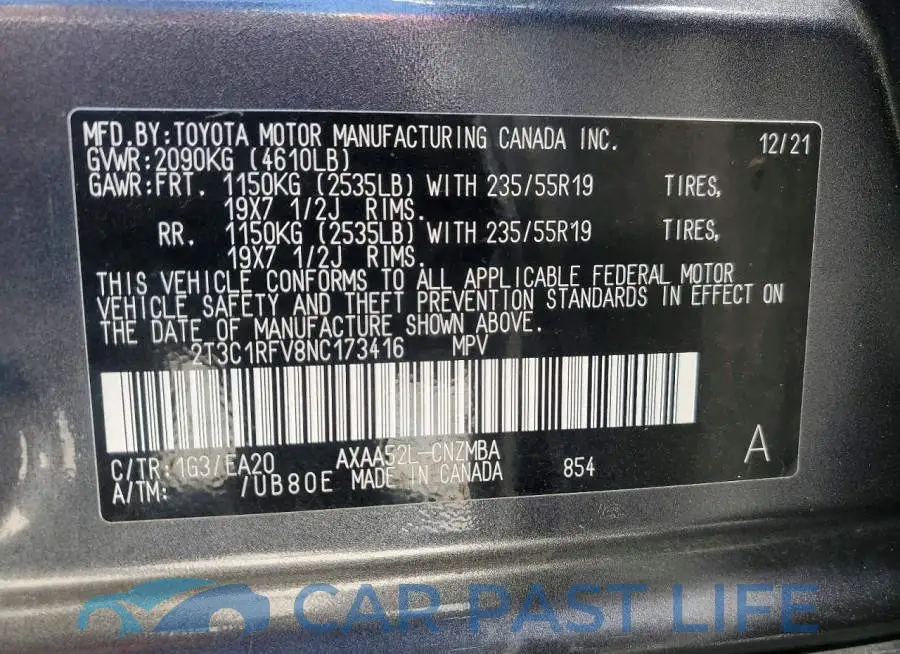 2T3C1RFV8NC173416# 13