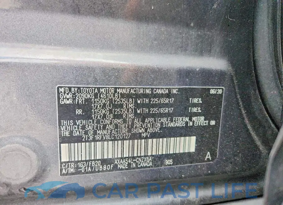 2T3F1RFV8LC120127# 13