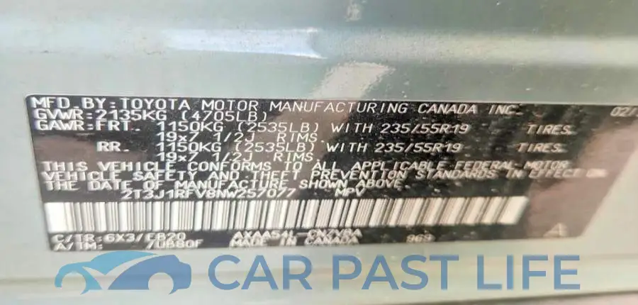 2T3J1RFV8NW257077# 13