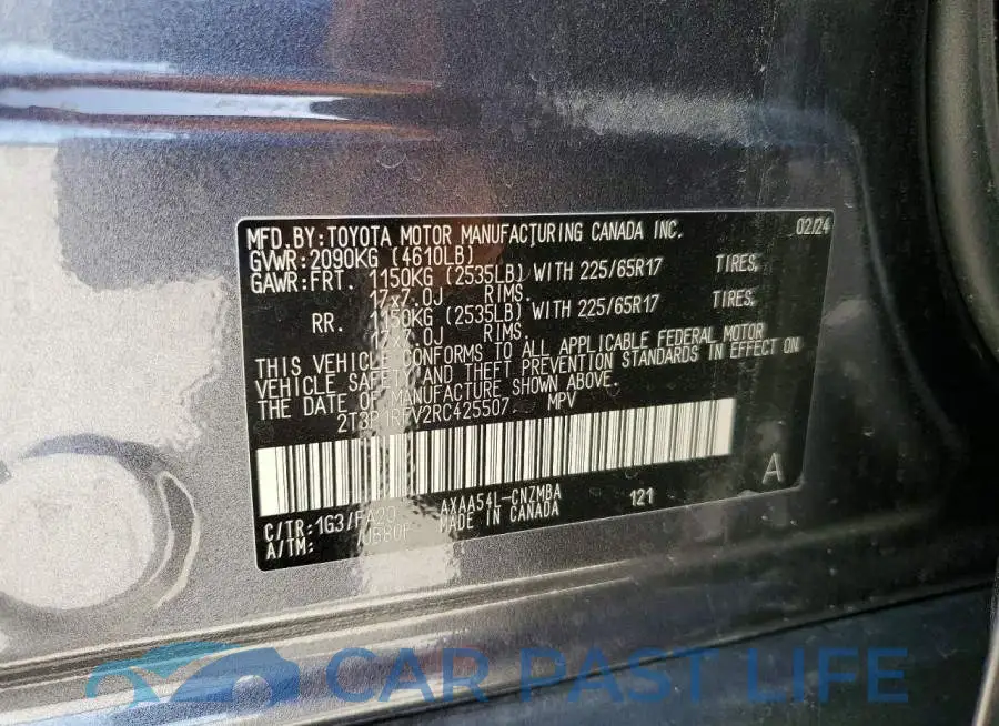 2T3P1RFV2RC425507# 12