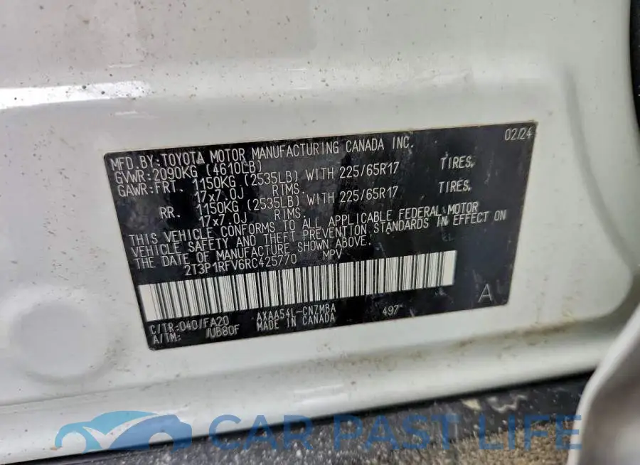 2T3P1RFV6RC425770# 14