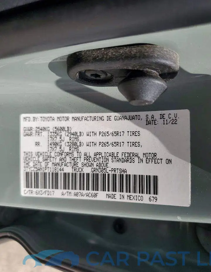 3TYCZ5AN1PT118144# 12